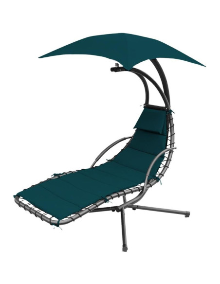 Huśtawka fotel bujany z parasolem lizbona turkusowa