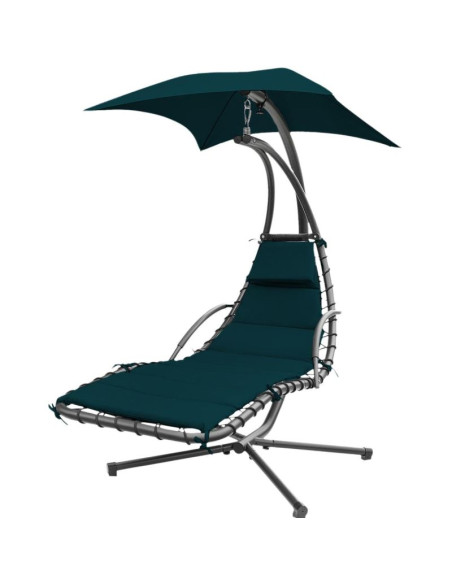Huśtawka fotel bujany z parasolem lizbona turkusowa