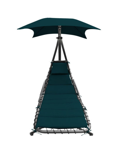 Huśtawka fotel bujany z parasolem lizbona turkusowa