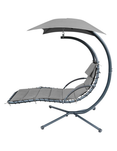 Huśtawka fotel bujany z parasolem lizbona ciemno szara