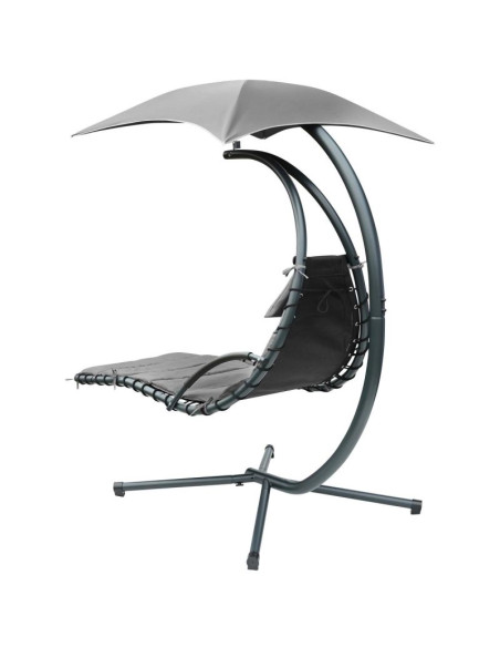 Huśtawka fotel bujany z parasolem lizbona ciemno szara