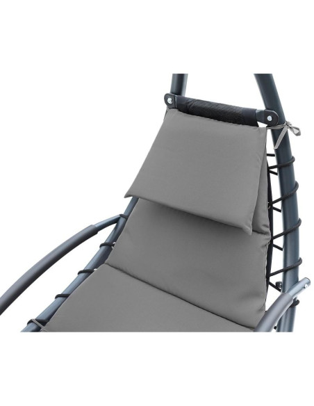 Huśtawka fotel bujany z parasolem lizbona ciemno szara