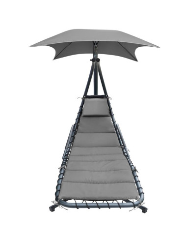 Huśtawka fotel bujany z parasolem lizbona ciemno szara