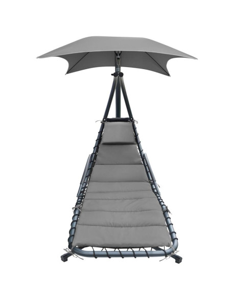 Huśtawka fotel bujany z parasolem lizbona ciemno szara