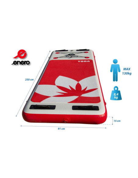 Zestaw - deska sup yoga 130kg dmuchana enero 250x91x15cm