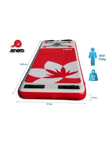 Zestaw - deska sup yoga 130kg dmuchana enero 250x91x15cm