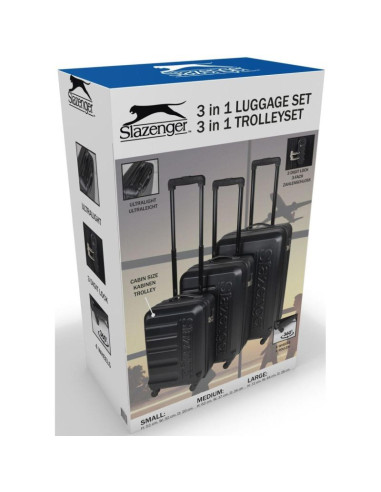 Zestaw 3 walizek 18/22/26 cale czarne slazenger