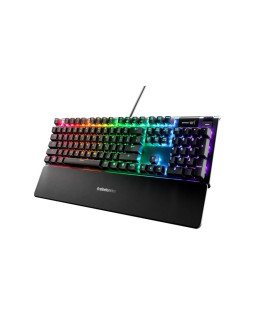 Klawiatura gamingowa steelseries apex 5, układ amerykański, przewodowa, czarna klawiatura gamingowa steelseries apex 5 hybrydowe