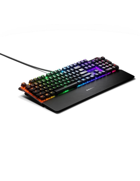 Klawiatura gamingowa steelseries apex 5, układ amerykański, przewodowa, czarna klawiatura gamingowa steelseries apex 5 hybrydowe