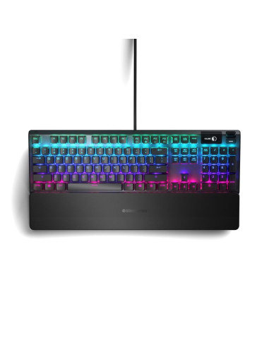 Klawiatura gamingowa steelseries apex 5, układ amerykański, przewodowa, czarna klawiatura gamingowa steelseries apex 5 hybrydowe