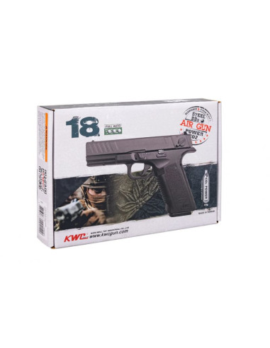 Pistolet wiatrówka ranger gl18 full auto blowback k.4,5bbs 18-strzał. kwc