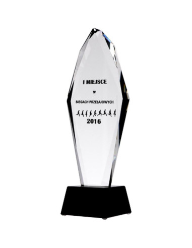 Trofeum szklane grawerowane + wypełnienie farbą