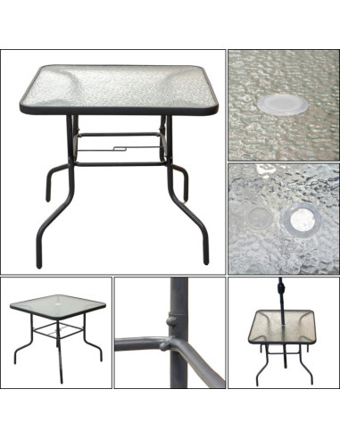 Zestaw mebli ogrodowych sydney stół 4 krzesła i parasol szary