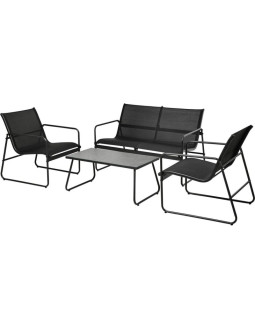 Zestaw mebli ogrodowych 4 cześciowy czarny