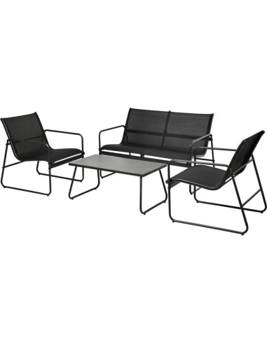 Zestaw mebli ogrodowych 4 cześciowy czarny