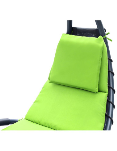 Leżak fotel z parasolem bergamo 200x125x180cm limonka