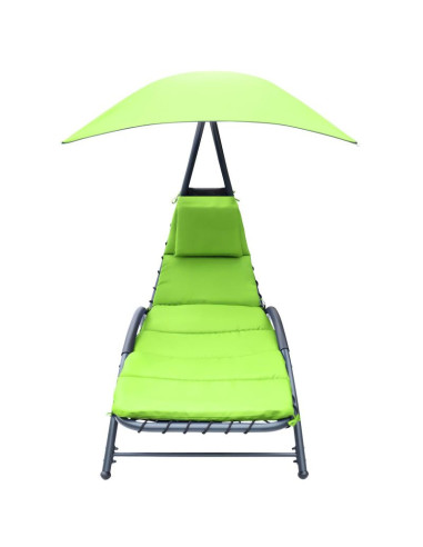 Leżak fotel z parasolem bergamo 200x125x180cm limonka