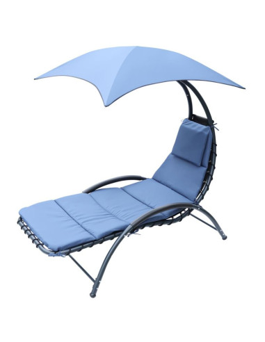 Leżak fotel z parasolem bergamo 200x125x180cm granat