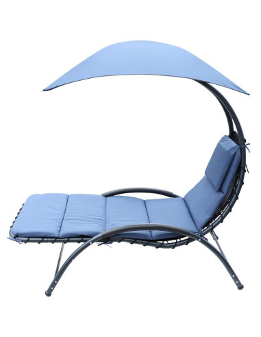 Leżak fotel z parasolem bergamo 200x125x180cm granat