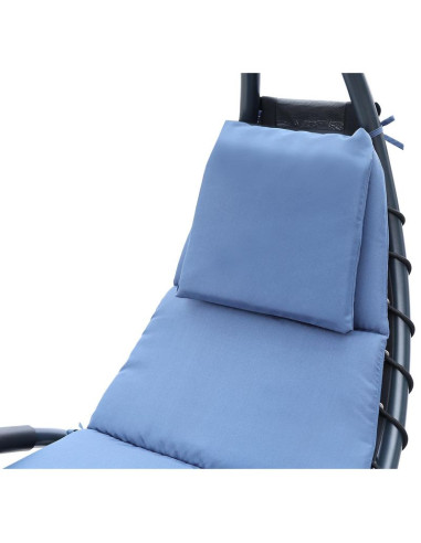 Leżak fotel z parasolem bergamo 200x125x180cm granat