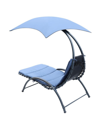 Leżak fotel z parasolem bergamo 200x125x180cm granat