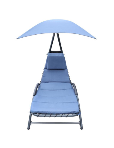 Leżak fotel z parasolem bergamo 200x125x180cm granat