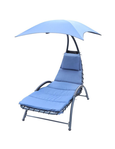 Leżak fotel z parasolem bergamo 200x125x180cm granat