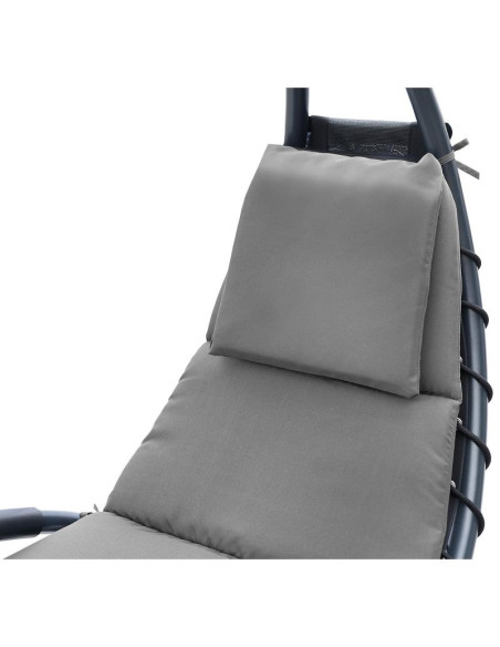 Leżak fotel z parasolem bergamo 200x125x180cm szary