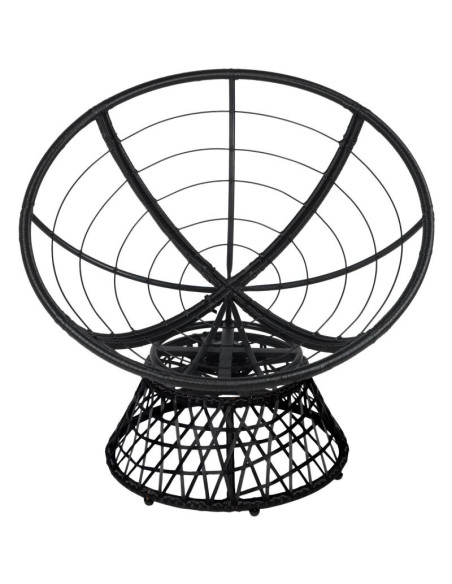 Fotel ogrodowy obrotowy 360 stopni z poduszką czerwoną