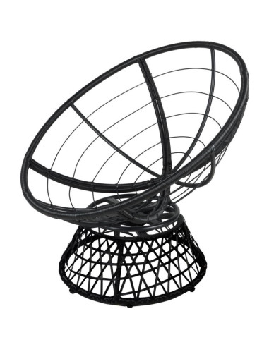 Fotel ogrodowy obrotowy 360 stopni z poduszką czerwoną