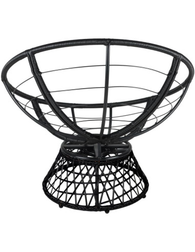 Fotel ogrodowy obrotowy 360 stopni z poduszką czerwoną