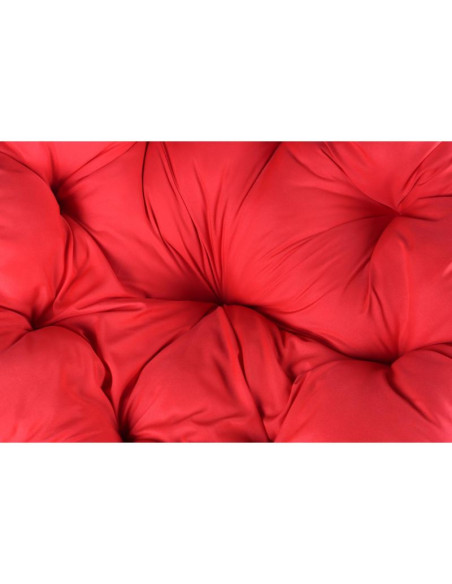 Fotel ogrodowy obrotowy 360 stopni z poduszką czerwoną