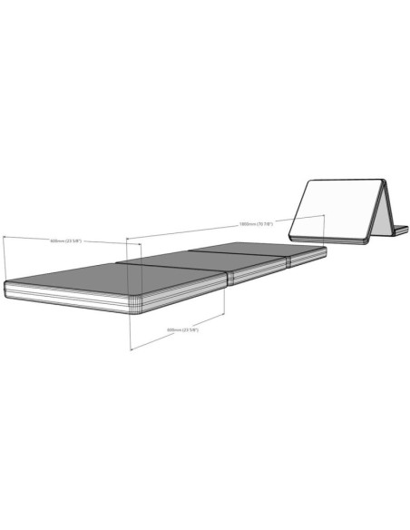 Materac gimnastyczny składany szary 180cm benchk
