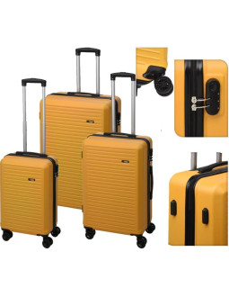 Zestaw 3 walizek 20/24/28 cale proworld miodowe 2