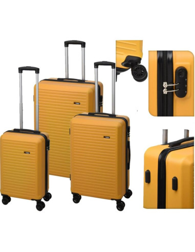 Zestaw 3 walizek 20/24/28 cale proworld miodowe