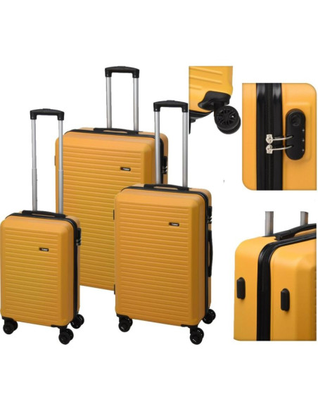 Zestaw 3 walizek 20/24/28 cale proworld miodowe