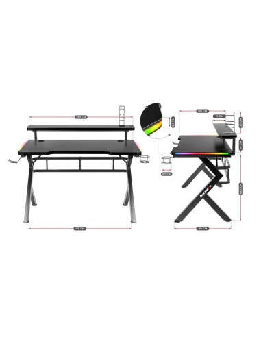 Biurko gamingowe huzaro hero 5.0 rgb