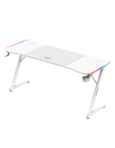 Biurko gamingowe huzaro hero 4.8 white rgb