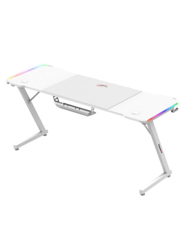 Biurko gamingowe huzaro hero 4.8 white rgb