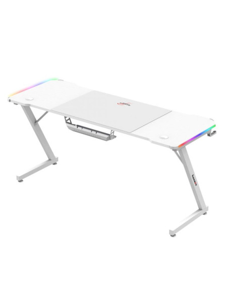 Biurko gamingowe huzaro hero 4.8 white rgb