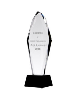 Trofeum szklane grawerowane h 31 cm 2