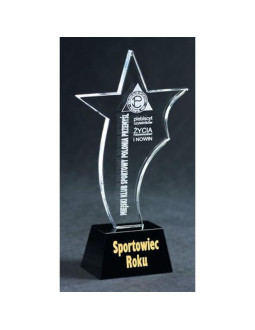 Trofeum szklane grawerowane + wypełnienie farbą