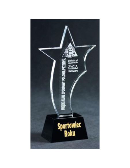 Trofeum szklane grawerowane + wypełnienie farbą