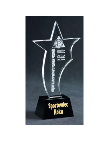 Trofeum szklane grawerowane + wypełnienie farbą