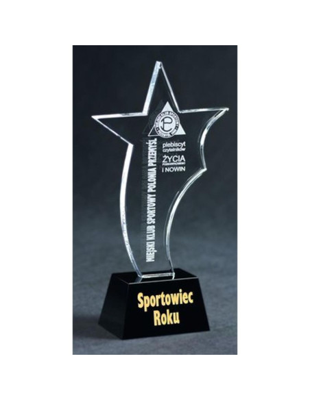 Trofeum szklane grawerowane + wypełnienie farbą