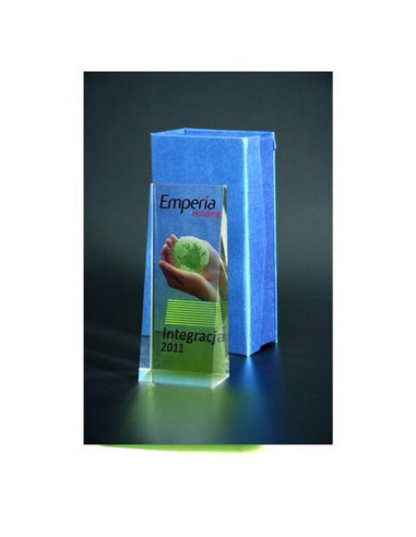 Trofeum szklane z nadrukiem kolorowym luxorjet i etui