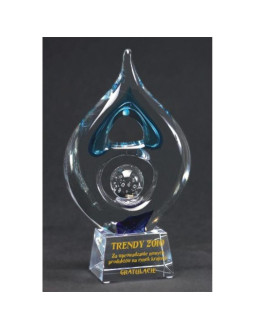 Trofeum szklane grawerowane +wypełnianie farbą