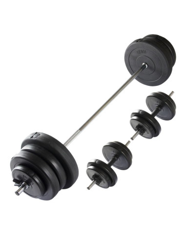 Virtufit regulowany zestaw sztangi - zestaw hantli - 60.5 kg - czarny