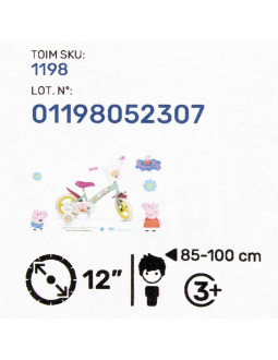 Rower dziecięcy 12" świnka peppa zielony 1198 2