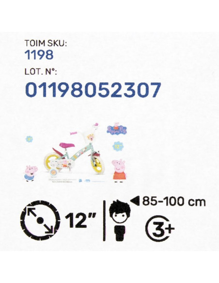 Rower dziecięcy 12" świnka peppa zielony 1198